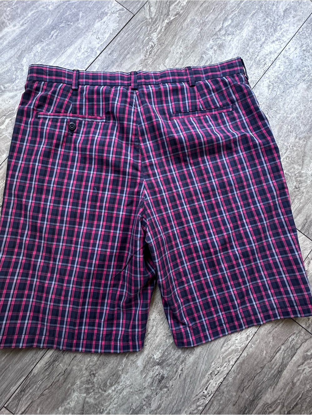 PGA Tour Golf Shorts 36 Navy and Pink - Picture 5 of 8